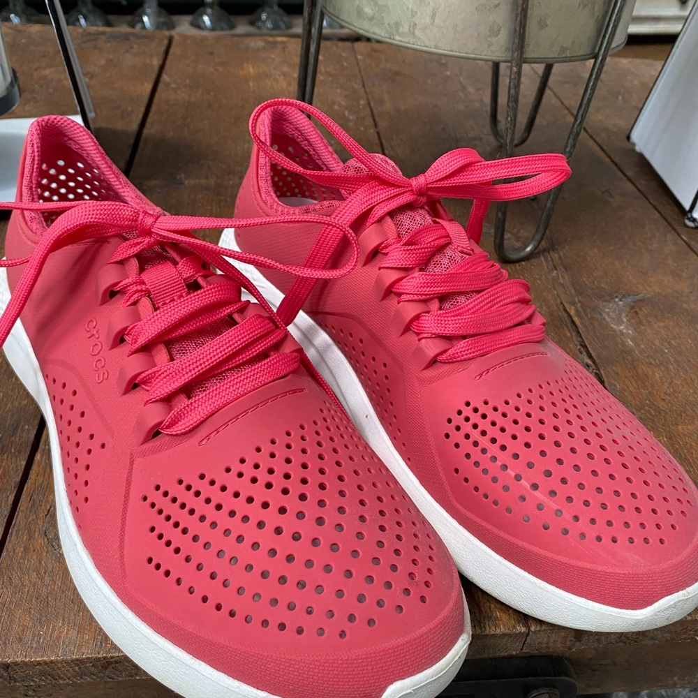 Womens Croc sneakers- pink size 11